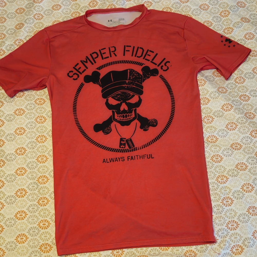 Under Armour Marine Corps Red Compression Shirt